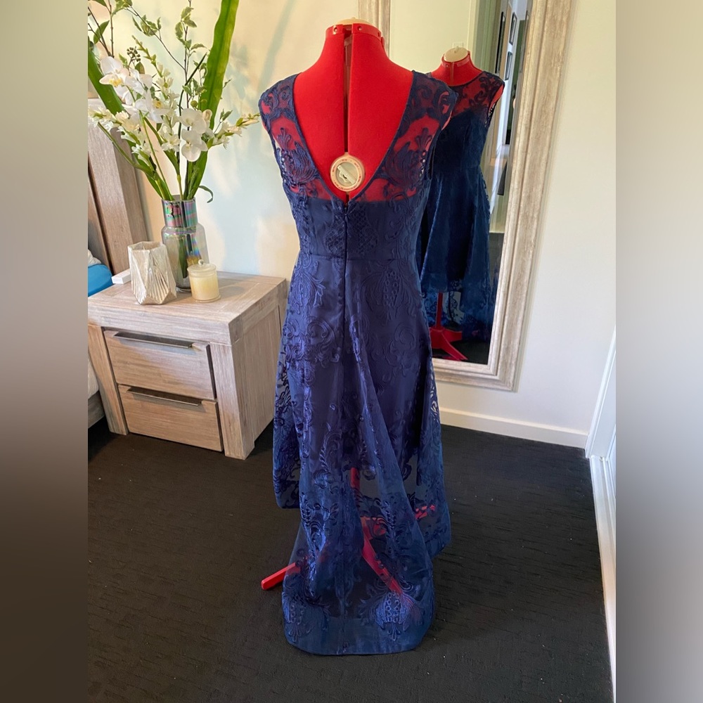 Pilgrim - Size 12 Stunning Navy Blue high low lace gown Also selling size 8 NWT - Picture 6 of 11